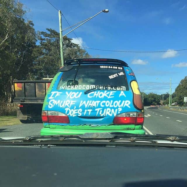 Byron Bay - Choke a smurf joke