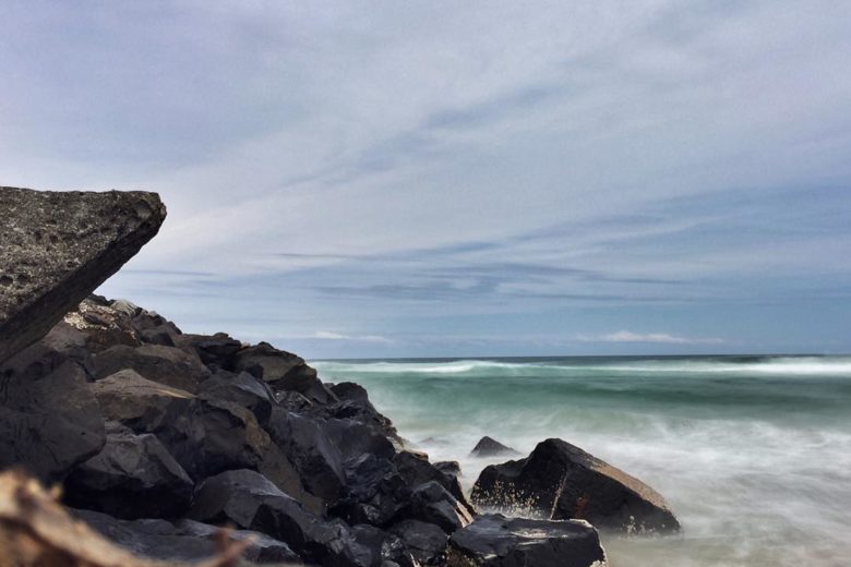 South wall breakwater at south Ballina NSW beach