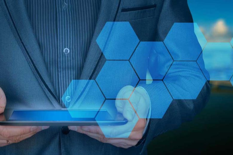 Businessman cloud based business