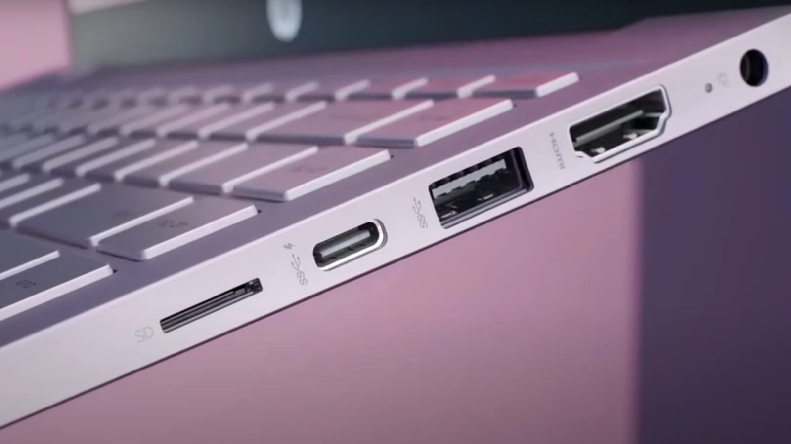HP Laptop showing the USBC, USB and HDMI ports among others